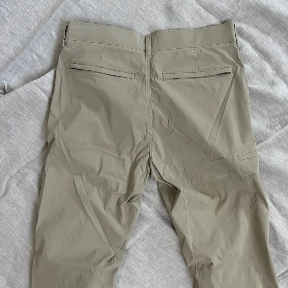 Rainier Men's UB Tech Travel Pants with Sportband Waist, Khaki, 32x32